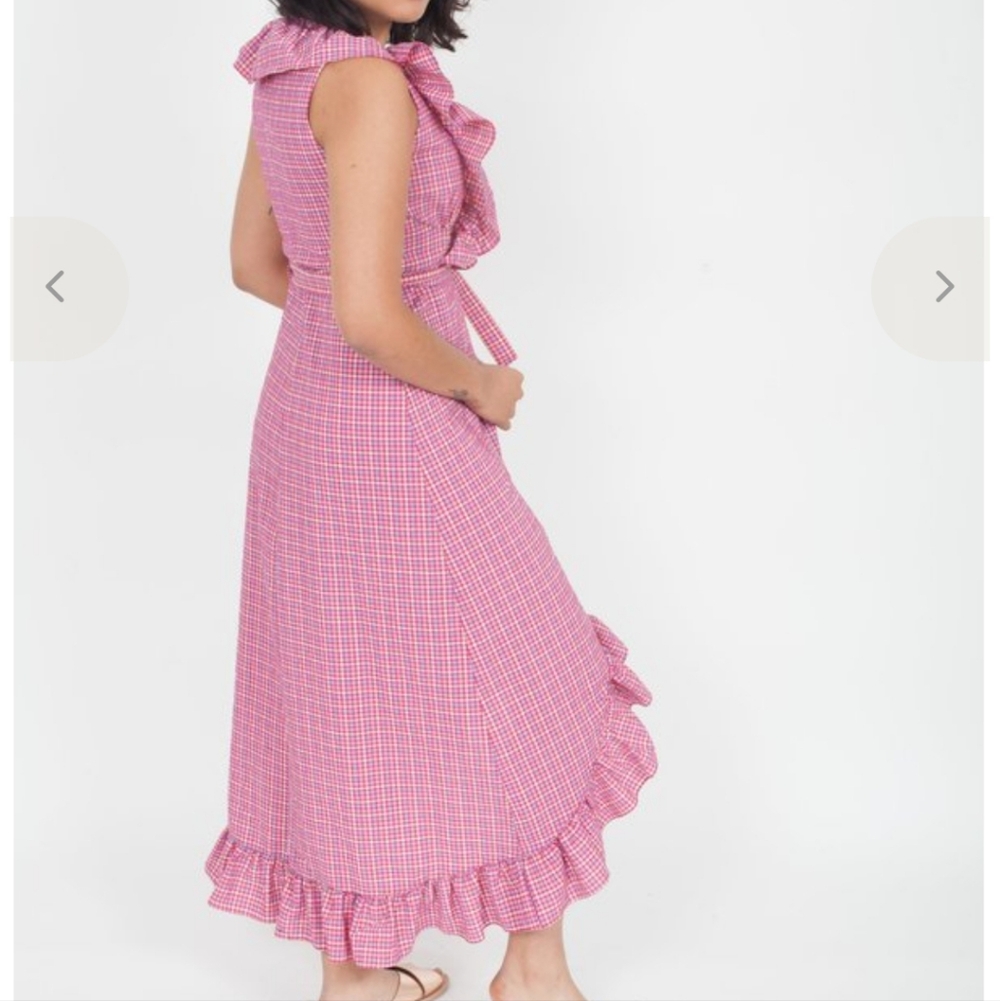 MISA Los Angeles Stella dress in gingham Plaid Medium - Picture 6 of 15